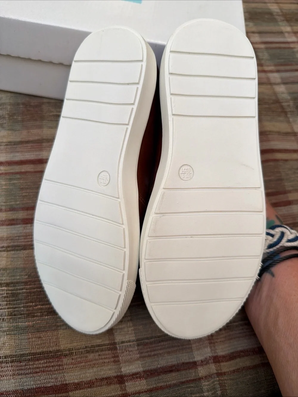Elephantito Brown Slip-On Leather Casual Sneakers with White Sole